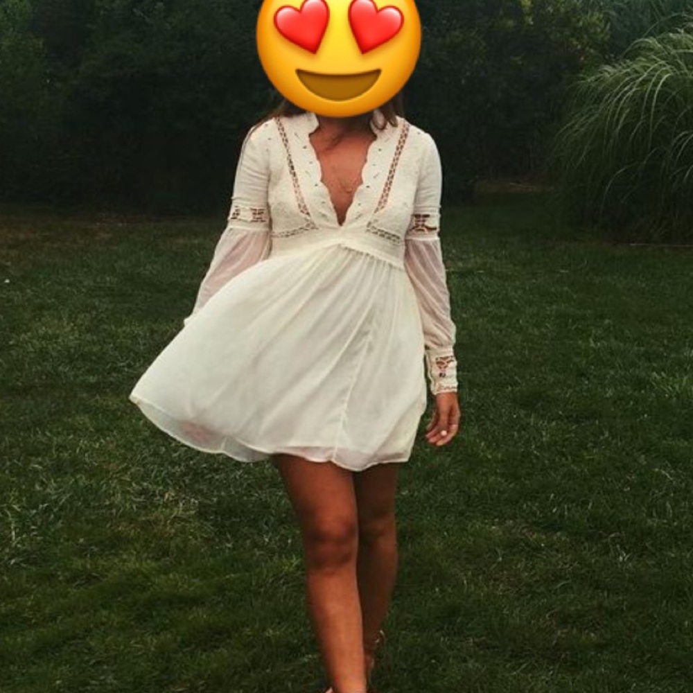 Free People Lace & Crepe Dress